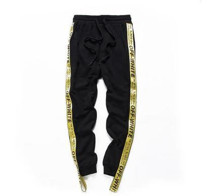 off white side tape pants